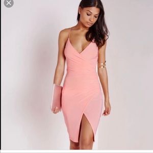Missguided Pink Slinky Dress